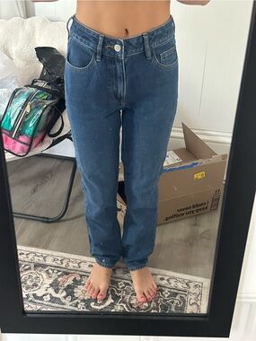 PacSun Dark Blue High-Rise Straight Leg Jeans